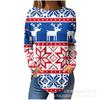 Camiseta informal de manga larga con cuello redondo y estampado navideño 3D, para mujer, de estilo europeo y americano, para primavera y otoño, transfronteriza