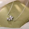 Collar de Plata de Ley S925 de Lirio del Valle para Mujer, Simple, Fresco, Versátil, Cadena de Clavícula de Moda, Joyería para el Cuello