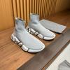 Calcetines Zapatos Primavera y Verano Nuevos Calcetines Altos de Punto para Hombres y Mujeres Transpirables Suela Gruesa Tejidos con Mosca Elásticos Casuales Zapatos de Pareja de Moda