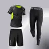 Roupa de Ginástica Secagem Rápida Transfronteiriça Conjunto Masculino Calça Legging Esportiva Peça Única Corrida Respirável Alta Elasticidade Treinamento de Basquete