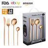 Amazon Portugal cuchillo, tenedor y cuchara vajilla de acero inoxidable cuchillo para carne occidental, tenedor y cuchara caja de regalo de 24 piezas