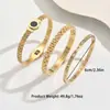 Pulsera de Acero de Titanio con Números Romanos, Acabado de Alta Gama para Mujer, Popular en Europa y América, Juego de Joyería de Pulsera Abierta que No se Desvanece