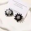 Flores margaridas de cristal de fantasia escura em tons frios DIY brincos requintados de luxo leve, acessórios de cabelo, decorações de sapatos e acessórios