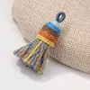 Céu Estrelado Gradiente Curto Gordinho Fio de Algodão Borla Curta Borla Curta Fio de Algodão Enrolado à Mão Borla Brincos Pulseira com Pingente Acessórios
