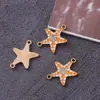 Estrella de Mar Pentagonal de Diamante Accesorios Metálicos Anillos Dobles Florales Accesorios Pulsera DIY Accesorios de Cuentas en stock Al por mayor