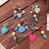 Pingente DIY Multicor Acrílico Criativo Coração Chaveiro Decoração de Bolsa Pingente Decoração de Chave de Carro Criativo D