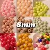 50 Cuentas de Color Sólido 1-22 Colores 8mm Empaque Acrílico Cuentas Sueltas Joyería DIY Hecho a Mano Collar Pulsera con Cuentas Cuentas