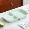 Plato de desayuno dividido para el hogar estilo Ins, plato de fruta, plato largo cuantitativo para reducción de grasa, control de peso, comida, plato de tres compartimentos, venta al por mayor