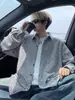 Camisa larga de manga larga texturizada estilo Chanel para hombre, top de otoño holgado talla grande, marca de moda, chaqueta casual elegante para hombre