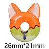 Conejo Zorro Animal Dibujos Animados Rosquilla Comida Juguete Joyería de Resina Accesorios DIY Hecho a Mano Pasador Llavero Material