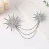 Broche Nicho Europeu e Americano Transfronteiriço com Corrente de Floco de Neve Estrela de Seis Pontas Broche Retro de Strass de Alto Padrão Acessório de Moda para Mulheres