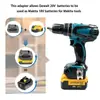 Adaptador para Convertir Baterías de Litio Dewalt de 20V a Herramientas con Batería de Litio Makita de 18V Serie Bl