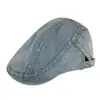 Gorra de Vaquero Lavado Estilo Primavera y Verano, Estilo Retro Japonés, Boina Adelgazante, Gorra de Artista para Cabeza Grande de Uso Inverso