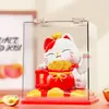 Gato de la Suerte Sosteniendo Lingotes de Oro, Gato que Mueve la Pata Automáticamente, Alimentado por Energía Solar, Estilo Chino Moderno, Decoración Pequeña para Coche, Adorno para Coche, Decoración de Oficina, Atractor de Riqueza