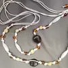 Cinto Feminino Trançado com Corda de Cera Estilo Boho Cinto Trançado Feminino Estilo Étnico Trançado com Conchas 06
