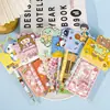 Conjunto de papelaria de dois peças em desenho animado com caderno grampeado e combinação de caneta gel, conjunto portátil de presente para volta às aulas para estudantes