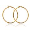 Aretes Europeos y Americanos Populares Transfronterizos de Nueva Moda Personalizados con Incrustaciones de Acero Inoxidable Aretes Chapados en Oro de 18K Venta Directa