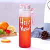 Vaso de Vidrio de Color Gradiente Portátil Vaso de Agua Escarchado de Alto Valor Taza de Empuje Publicitaria Estudiante Linda con Logo Personalizado