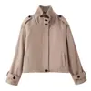 Moda europea y americana transfronteriza para mujer AliExpress superventas chaqueta corta informal suelta con cuello mao