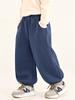 Calça de Lã para Meninos Changguo Calça Casual Grossa de Inverno para Crianças Pequenas com Lã Integrada e Punhos