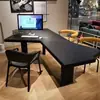 Escritorio de Madera Maciza para Computadora, Escritorio Ejecutivo, Escritorio para Escritura Creativa, Banco de Trabajo de Diseñador de Madera Natural, Escritorio de Oficina de Forma Irregular, Mesa Asimétrica