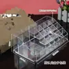 Caja de Almacenamiento de Cosméticos de Lápiz Labial Transparente de Cristal, Belleza, Desmaquillante, Escritorio Multifuncional de Acabado, Almacenamiento, Soporte para Lápices de Cejas y Brochas