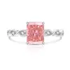 Anillo de Corona de Flores de Diamante de Alto Carbono en Venta Caliente en Vivo Incrustado con Anillo de Corte Flor de Hielo Padparadscha Super Brillante Douyin Dropshipping