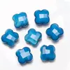 Nuevo Cristal Facetado Agujero Central Trébol de Cuatro Hojas 12mm Jade Porcelana Cristal Cuentas Accesorios para Tocados Accesorios para Joyería DIY