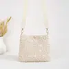 Bolso tejido casual estilo coreano, bolso de playa vintage para mujer, estilo casual, color liso, diseño calado, bolso de hombro y cruzado de moda