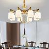 Novo lustre 2024 novo estilo chinês lâmpada de sala de estar villa de alto padrão edifício duplex restaurante quarto sala de chá abajur luz descendente