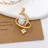 Pingente Anel de Pérola Design de Lua Colar Pingente Feminino Simples Moda Versátil Acessórios de Alto Padrão Não Desbotáveis