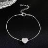 Pulsera de cadena plateada simple de moda con corazón de durazno Europa y Estados Unidos minimalista Joker pulsera joyería de moda transfronteriza al por mayor