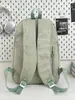 Elegante Mochila Mariposa Rayada Verde Matcha, Estilo Coreano, para Estudiantes de Secundaria y Preparatoria, Mochila Escolar Fresca y Versátil