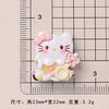 Gatinho de biscoito brilhante de desenho animado-acessórios de resina DIY joias grampo de cabelo feito à mão capa de celular copo d'água adorno de cabeça atacado