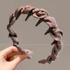 Diadema Ondulada Marrón para Mujer, Uso Diario, Antideslizante, con Dientes, para Lavarse la Cara, Accesorio para el Cabello