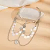 Colección de Pulseras de Brazo, Pulseras Abiertas Metálicas con Flor y Borla Transfronterizas Europeas y Americanas para Mujer, Moda Personalizada, Accesorios de Estilo Marino Sencillo