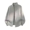 Ropa ACU para Hombre Cárdigan sencillo con doble cremallera y cuello alto, suéter tejido para hombre, nuevo producto otoño e invierno 2026, chaqueta cálida de color liso