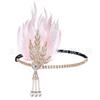 1920 The Great Gatsby Lady Saia Acessórios Folhas Pérola Dupla Fileira Strass Halloween Bola Tiara