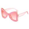 Moda europea y americana 2021 gafas de sol de mariposa con montura grande incrustadas de diamantes gafas de sol de pasarela gafas de sol personalizadas transfronterizas