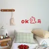 Ok Cavalo Padrão Fofo Decoração Festiva Ano Novo Chinês Festival da Primavera Vitrine de Loja Porta de Vidro Deslizante Adesivo de Layout de Cozinha