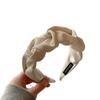 Banda para el cabello nueva, elegante, combinable, de ala ancha, plisada, prensada, avanzada, con parte superior craneal alta, venta al por mayor