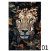 Resumen Hoja de Planta Dorada Animal Creativo Lienzo Pintura Decorativa Estilo Moderno Pintura Decorativa para el Hogar Núcleo de Pintura sin Marco