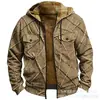 Sudadera con capucha de impresión 3D y digital con elementos multicolores transfronterizos, forro marrón, chaqueta de algodón