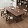 Escritorio grande de nogal sudamericano, adecuado para uso en la sala de estar, escritorio de estudio de madera maciza, escritorio de escritura, escritorio para oficina en casa, escritorio para computadora y silla