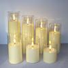 Vaso de Vidrio Acrílico LED Luz de Vela Electrónica Decoración Ambiente Fiesta Navideña Suministros Accesorios de Cumpleaños