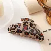Pinza de Garra con Estampado de Leopardo Vintage Pinza Sencilla para Recogidos Accesorios para el Cabello Acrílicos Grandes Transfronterizos Pinza de Garra de Tiburón Firme Antideslizante