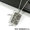 Colgante Vintage Dominante Guan Gong Dios de la Riqueza Dragón Ascendente Cuatro Mares Unicornio Collar Cuadrado Estilo Chino de Alta Gama Santo Marcial Tallado