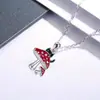 Colar com Pingente de Gato Cogumelo Desenho Animado Fofo Personalidade Criativa Moda Versátil Presente Comemorativo Nicho Novo Colar