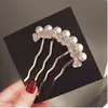 Pasador de bola de moda pasador de pelo peine de cuatro dientes antiguo pasador en forma de U peine de pelo de temperamento