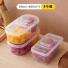 Lonchera de Frutas para Salidas, Contenedor de Comida Portátil para Estudiantes de Primaria, Transparente, con Tapa, Compartimentado y Conservador de Frescura